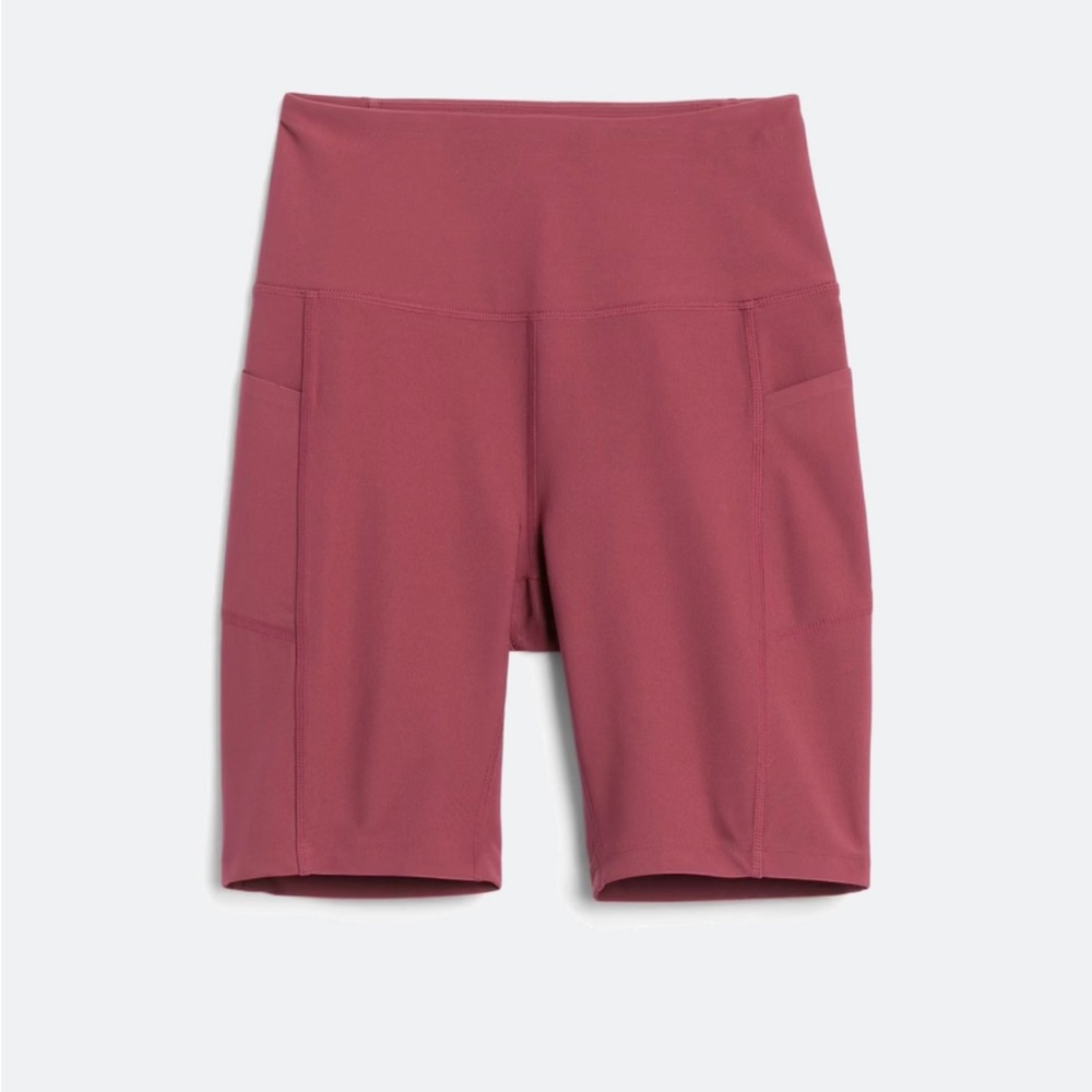 MPG Women's High-Waisted Pocket Biker Shorts - Dark Pink L